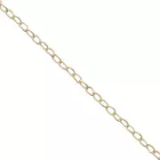Catena fina maglia forçat ovale 0.9 mm Dorato con oro finox1m