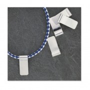 Pendente piatto da decorare 23.6x10 mm per cordone da 3.5 mm Placcatura argento fino