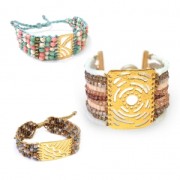 Distanziatore martellato 9 file21x37.5 mm dorato rose satinato x1