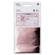 Pacco di 6 fogli di transferts metallizzati Paper Poetry Dorato Rosa