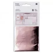 Pacco di 6 fogli di transferts metallizzati Paper Poetry Dorato Rosa