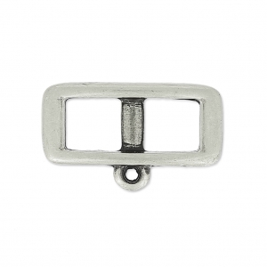 Intercalaire pour lacet 5 mm collier choker 18 mm placcatura argento fino antic x1