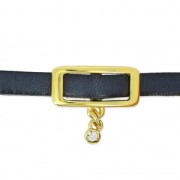 Intercalaire pour lacet 5 mm collier choker 18 mm placcatura argento fino antic x1