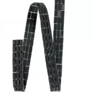 Ruban strass baguette 3 rangs thermocollant 15 mm Jet x50cm