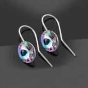 Orecchini con castone per PureCrystal cabochon 1122 10 mm Argento x2