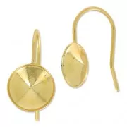 Orecchini per PureCrystal cabochon 1122 10 mm doratocon oro fino x2
