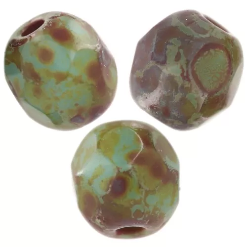 Travertino scuro turchese sfaccettato 4 mm opaco x50