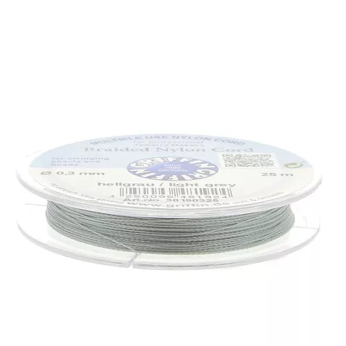Filo di nylon europeo Griffin 0.3mm a 0.5mm Light Grey x25m