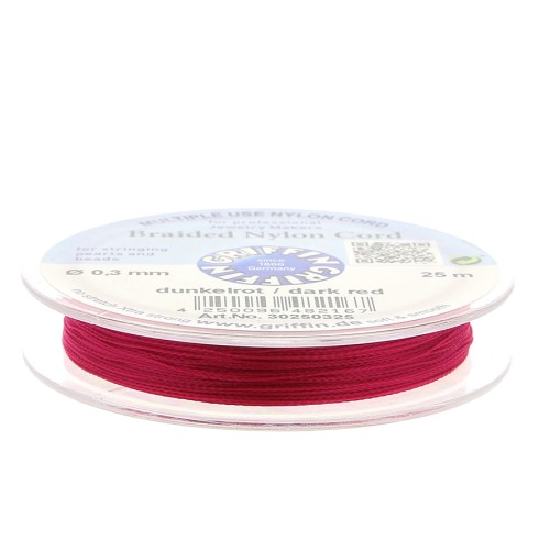 Filo di nylon europeo Griffin 0.3mm a 0.5mm Dark Red Fuchsia x25m