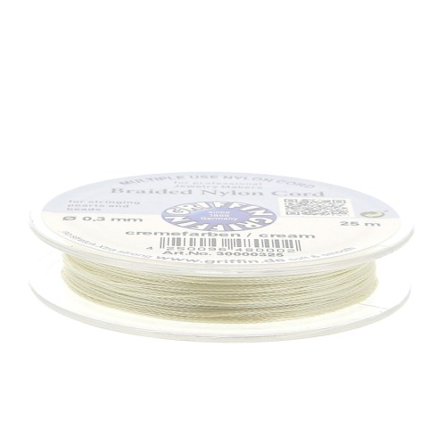 Filo di nylon europeo Griffin 0.3mm a 0.5mm Cream x25m