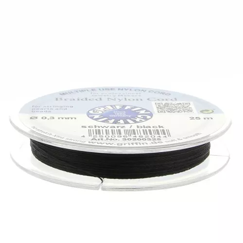 Filo di nylon europeo Griffin 0.3mm a 0.5mm nero x25m