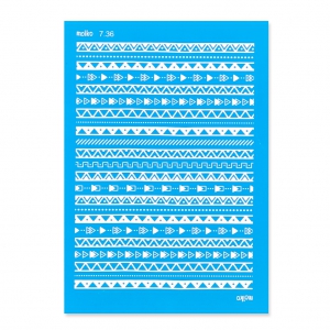 Silk Screen Moiko 74x105 mm - Motivo fregio azteco triangolo7.36