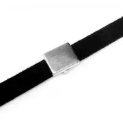 Passante slider rettangolo per laccetto 5 mm Placcatura argento antico x1