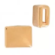 Passante slider rettangolo per laccetto 5 mm dorato  rosa x1