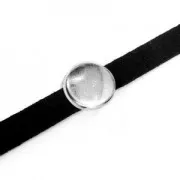 Passante slider cerchio per laccetto 5 mm Placcatura argento antico x1