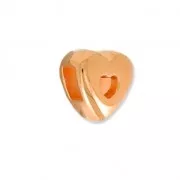 Passante slider cuore per laccetto 3 mm dorato  rosa x1