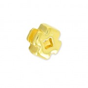 Passante slider croce per laccetto 3 mm Dorato con oro fino x1|raw }}