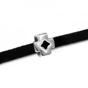 Passante slider croce per laccetto 3 mm dorato  rosa x1