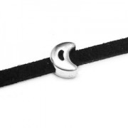 Passante slider mezzaluna per lacetto 3 mm Dorato con oro fino x1