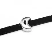 Passante slider mezzaluna per lacetto 3 mm dorato rosa x1