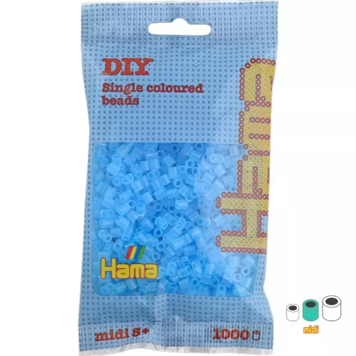 Perle da stirare Hama MIDI 5 mm Blu Trasparente (n°73) x1000