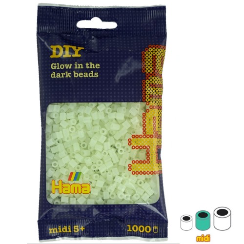 Perle da stirare Hama MIDI 5 mm Verde fosforescente (n°55) x1000