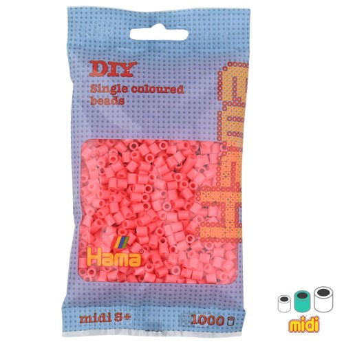 Perle da stirare  Hama MIDI 5 mm Rosso Peach Pastello (n°44) x1000