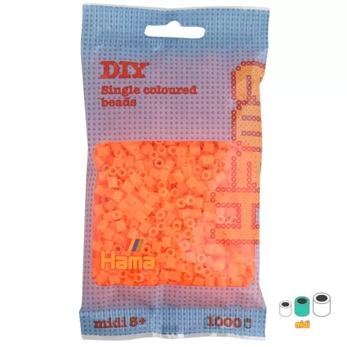 Perle da stirare  Hama MIDI 5 mm Arancione Néon (n°38) x1000