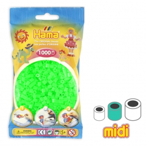 Perle da stirare Hama MIDI 5 mm Neon Verde (n°37) x1000