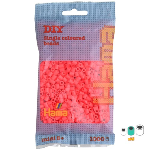 Perle da stirare  Hama MIDI 5 mm Ciliegia Fluo (n°33) x1000
