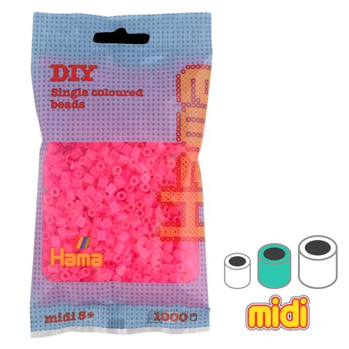 Perle da stirare Hama MIDI 5 mm Neon Fuchsia Néon (n°32) x1000