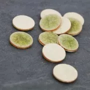 Cabochon in ceramica rotondo effetto screpolato 20 mm Verde oliva x1