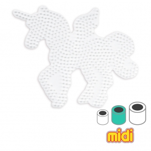 Tavoletta unicorno 15x19 cm per perle da stirare Hama MIDI x1
