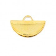 Terminale pinza mezzaluna 10.5x6.5 mm dorato con oro fino x1