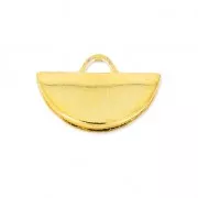 Terminale pinza mezzaluna 10.5x6.5 mm dorato con oro fino x1