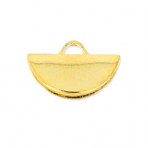 Terminale pinza mezzaluna 10.5x6.5 mm dorato con oro fino x1