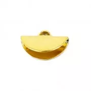 Terminale pinza mezzaluna 10.5x6.5 mm dorato con oro fino x1