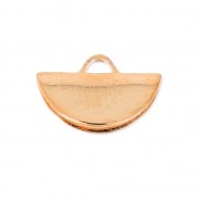 Terminale pinza mezzaluna 10.5x6.5 mm dorato con oro fino rosa x1|raw }}