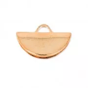 Terminale pinza mezzaluna 10.5x6.5 mm dorato con oro fino rosa x1