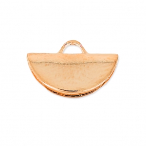 Terminale pinza mezzaluna 10.5x6.5 mm dorato con oro fino rosa x1