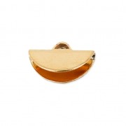 Terminale pinza mezzaluna 10.5x6.5 mm dorato con oro fino rosa x1