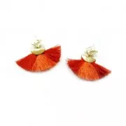 Terminale pinza mezzaluna 10.5x6.5 mm dorato con oro fino rosa x1