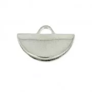 Terminale pinza mezzaluna 10.5x6.5 mm rodiato x1