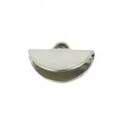 Terminale pinza mezzaluna 10.5x6.5 mm rodiato x1