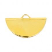 Terminale pinza mezzaluna 19.5x11.5 mm dorato con oro fino x1|raw }}