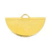 Terminale pinza mezzaluna 19.5x11.5 mm dorato con oro fino x1