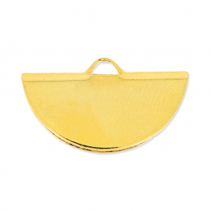 Terminale pinza mezzaluna 19.5x11.5 mm dorato con oro fino x1