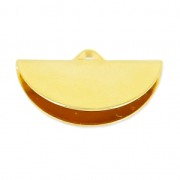 Terminale pinza mezzaluna 19.5x11.5 mm dorato con oro fino x1