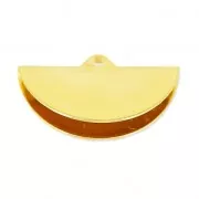 Terminale pinza mezzaluna 19.5x11.5 mm dorato con oro fino x1