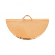 Terminale pinza mezzaluna 19.5x11.5 mm dorato con oro fino rosa x1